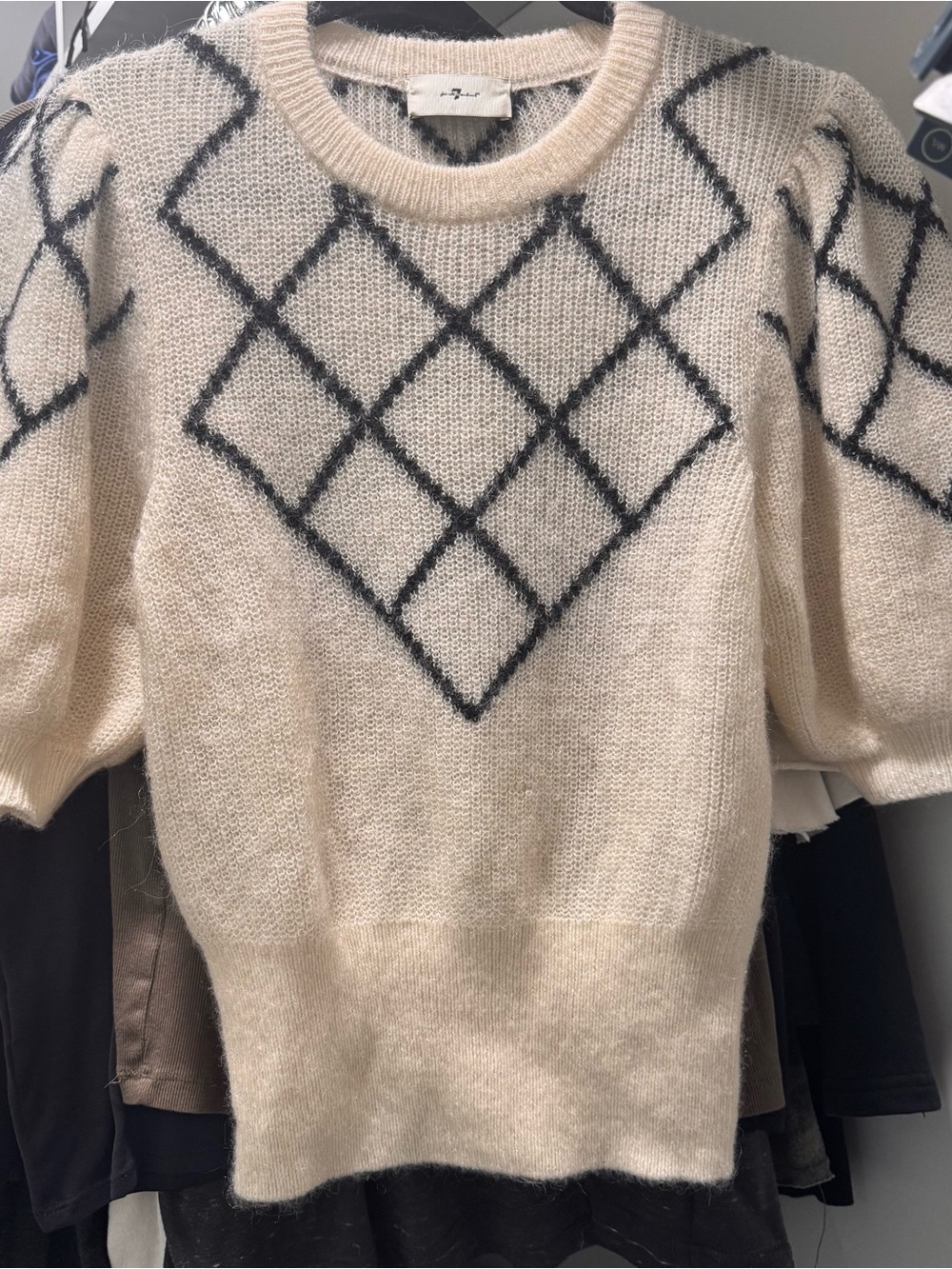 7 For All‎ Mankind Puff Diamond Sweater in Cream